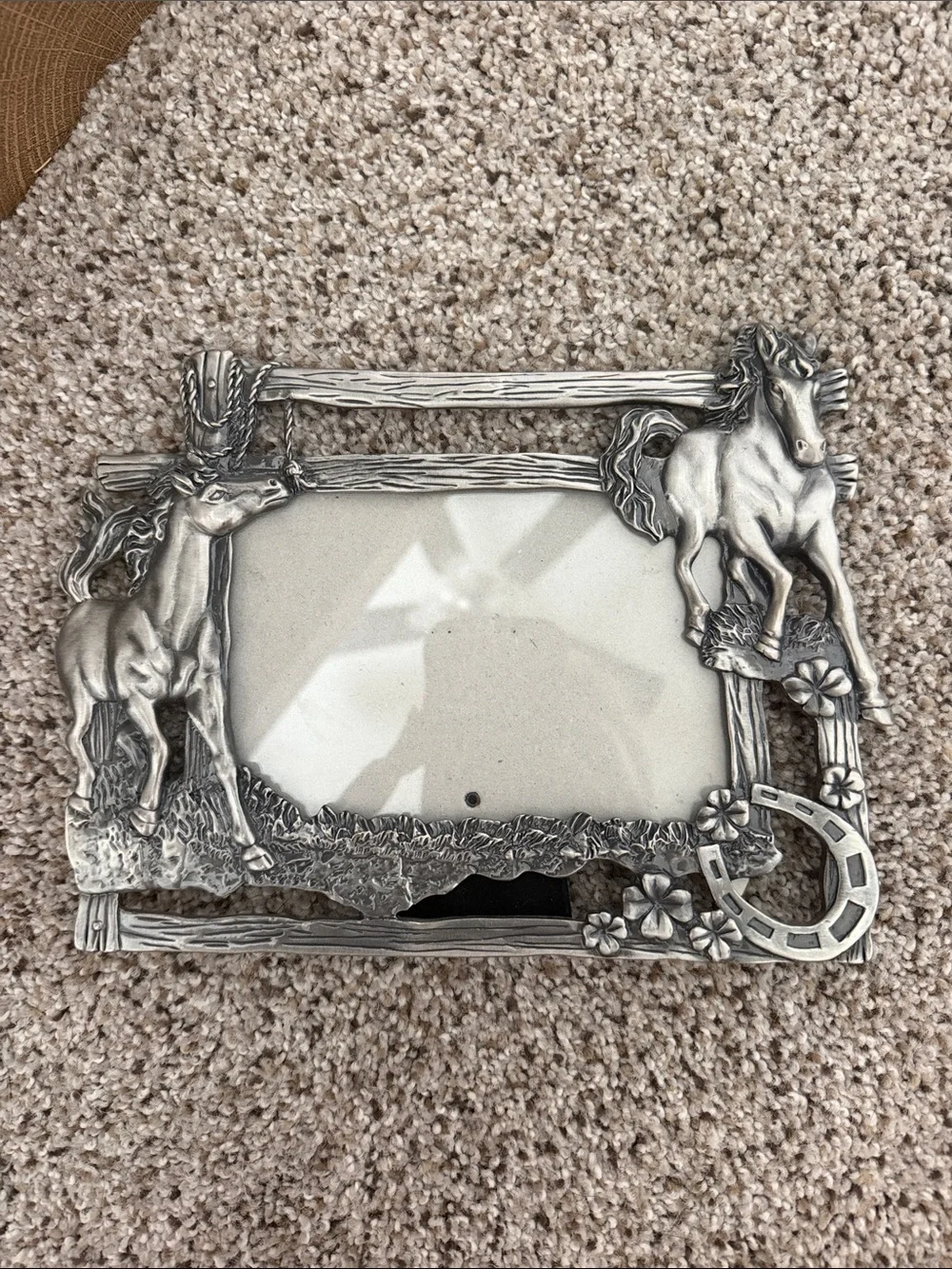 Silver Horse & Horseshoe Decorative Photo Frame